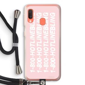 CaseCompany Hotline bling pink: Samsung Galaxy A20e Transparant Hoesje met koord