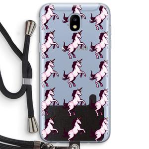 CaseCompany Musketon Unicorn: Samsung Galaxy J5 (2017) Transparant Hoesje met koord