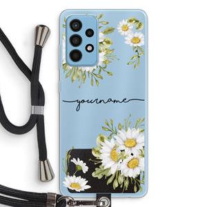 CaseCompany Daisies: Samsung Galaxy A52 Transparant Hoesje met koord