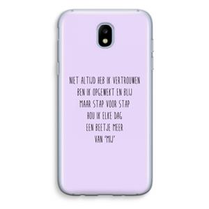 CaseCompany Zelfvertrouwen: Samsung Galaxy J5 (2017) Transparant Hoesje