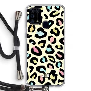 CaseCompany Leopard pattern: Samsung Galaxy M31 Transparant Hoesje met koord