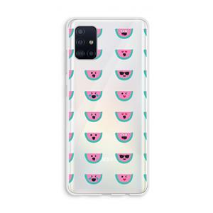 CaseCompany Smiley watermeloenprint: Galaxy A51 4G Transparant Hoesje