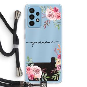 CaseCompany Rozen: Samsung Galaxy A52 Transparant Hoesje met koord