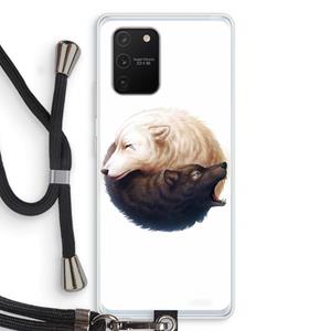 CaseCompany Yin Yang Wolves: Samsung Galaxy S10 Lite Transparant Hoesje met koord