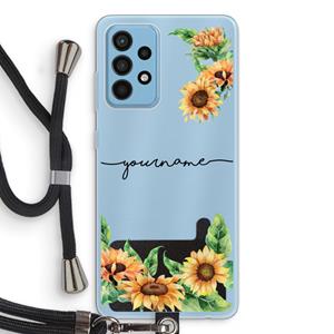 CaseCompany Zonnebloemen: Samsung Galaxy A52 Transparant Hoesje met koord
