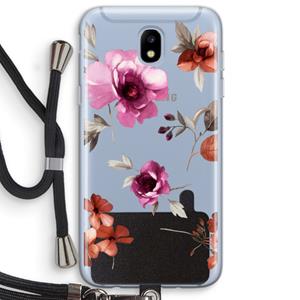 CaseCompany Geschilderde bloemen: Samsung Galaxy J5 (2017) Transparant Hoesje met koord