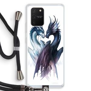 CaseCompany Yin Yang Dragons: Samsung Galaxy S10 Lite Transparant Hoesje met koord