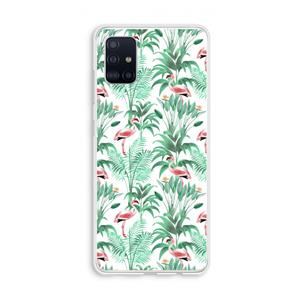 CaseCompany Flamingo bladeren: Galaxy A51 4G Transparant Hoesje