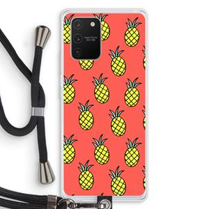 CaseCompany Ananas: Samsung Galaxy S10 Lite Transparant Hoesje met koord