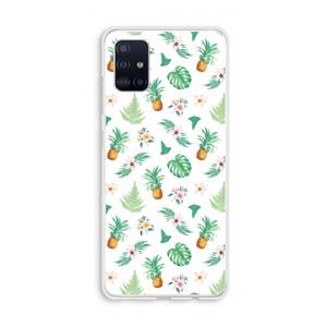CaseCompany Ananas bladeren: Galaxy A51 4G Transparant Hoesje