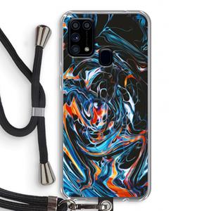 CaseCompany Black Unicorn: Samsung Galaxy M31 Transparant Hoesje met koord