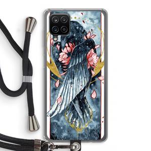CaseCompany Golden Raven: Samsung Galaxy A12 Transparant Hoesje met koord