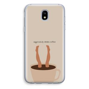 CaseCompany Aggressively drinks coffee: Samsung Galaxy J5 (2017) Transparant Hoesje