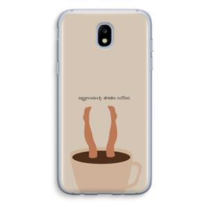 CaseCompany Aggressively drinks coffee: Samsung Galaxy J5 (2017) Transparant Hoesje