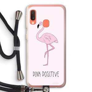 CaseCompany Pink positive: Samsung Galaxy A20e Transparant Hoesje met koord