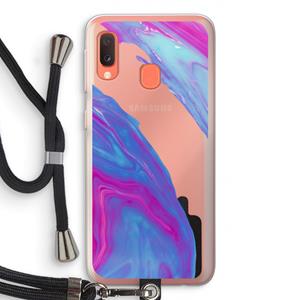 CaseCompany Zweverige regenboog: Samsung Galaxy A20e Transparant Hoesje met koord