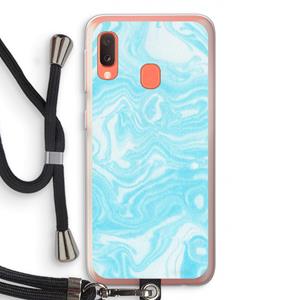 CaseCompany Waterverf blauw: Samsung Galaxy A20e Transparant Hoesje met koord
