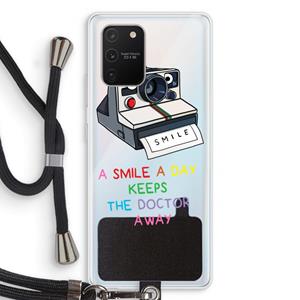 CaseCompany Smile: Samsung Galaxy S10 Lite Transparant Hoesje met koord