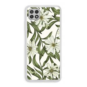 CaseCompany Wit bloemenpatroon: Samsung Galaxy A22 4G Transparant Hoesje