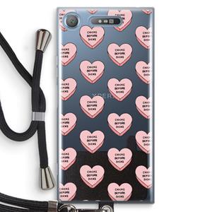 CaseCompany Chicks before dicks: Sony Xperia XZ1 Transparant Hoesje met koord