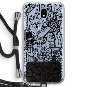 CaseCompany Vexx Black Mixtape: Samsung Galaxy J5 (2017) Transparant Hoesje met koord