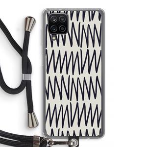 CaseCompany Marrakech Zigzag: Samsung Galaxy A12 Transparant Hoesje met koord