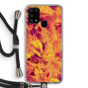 CaseCompany Eternal Fire: Samsung Galaxy M31 Transparant Hoesje met koord
