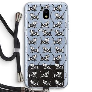 CaseCompany Zwarte poes: Samsung Galaxy J5 (2017) Transparant Hoesje met koord