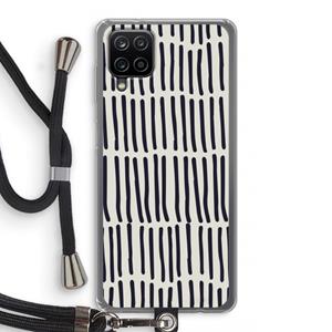 CaseCompany Moroccan stripes: Samsung Galaxy A12 Transparant Hoesje met koord
