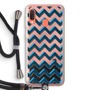 CaseCompany Onderbroken lijn: Samsung Galaxy A20e Transparant Hoesje met koord