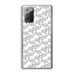 CaseCompany Zwanen: Samsung Galaxy Note 20 / Note 20 5G Transparant Hoesje