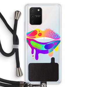 CaseCompany Lip Palette: Samsung Galaxy S10 Lite Transparant Hoesje met koord