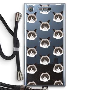 CaseCompany It's a Purrr Case: Sony Xperia XZ1 Transparant Hoesje met koord