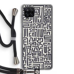 CaseCompany Moroccan Print: Samsung Galaxy A12 Transparant Hoesje met koord