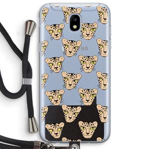 CaseCompany Tijger: Samsung Galaxy J5 (2017) Transparant Hoesje met koord
