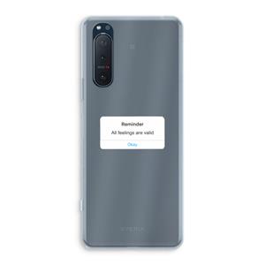 CaseCompany Reminder: Sony Xperia 5 II Transparant Hoesje