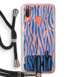 CaseCompany Blauwe nerven: Samsung Galaxy A20e Transparant Hoesje met koord