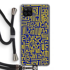 CaseCompany Majorelle Blue Print: Samsung Galaxy A12 Transparant Hoesje met koord