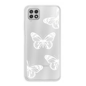 CaseCompany White butterfly: Samsung Galaxy A22 4G Transparant Hoesje