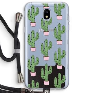 CaseCompany Cactus Lover: Samsung Galaxy J5 (2017) Transparant Hoesje met koord