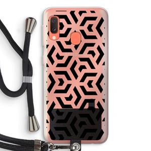 CaseCompany Crazy pattern: Samsung Galaxy A20e Transparant Hoesje met koord