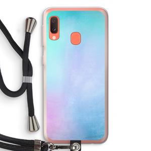 CaseCompany mist pastel: Samsung Galaxy A20e Transparant Hoesje met koord