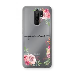 CaseCompany Rozen: Xiaomi Redmi 9 Transparant Hoesje