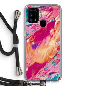 CaseCompany Pastel Echoes: Samsung Galaxy M31 Transparant Hoesje met koord