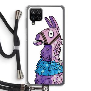 CaseCompany Lama: Samsung Galaxy A12 Transparant Hoesje met koord