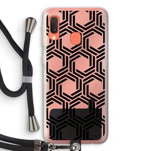 CaseCompany Geometrisch patroon: Samsung Galaxy A20e Transparant Hoesje met koord