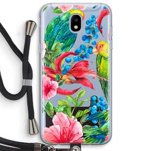 CaseCompany Papegaaien: Samsung Galaxy J5 (2017) Transparant Hoesje met koord