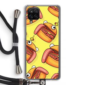 CaseCompany Hamburger: Samsung Galaxy A12 Transparant Hoesje met koord