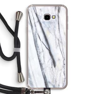 CaseCompany Gestreepte marmer: Samsung Galaxy J4 Plus Transparant Hoesje met koord