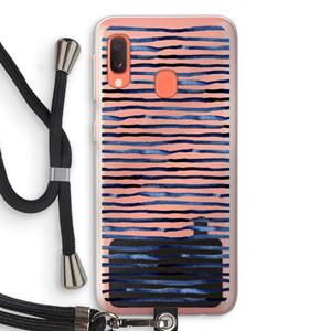 CaseCompany Verrassende lijnen: Samsung Galaxy A20e Transparant Hoesje met koord